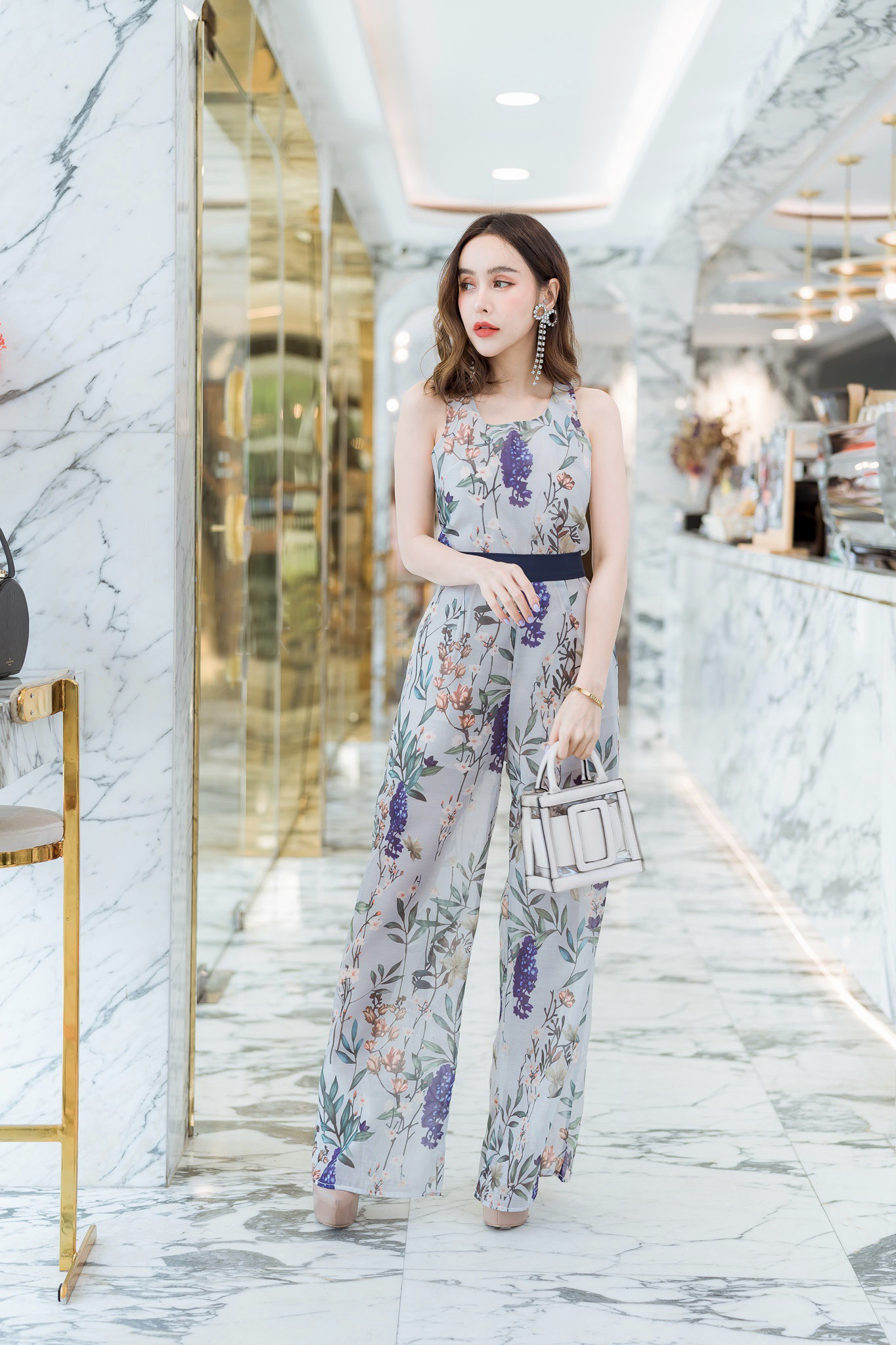 PS0029 ชุดเซ็ทลายดอก ชุดเซตออกงาน ชุดไปเที่ยว ชุดออกงาน ชุดทำงาน