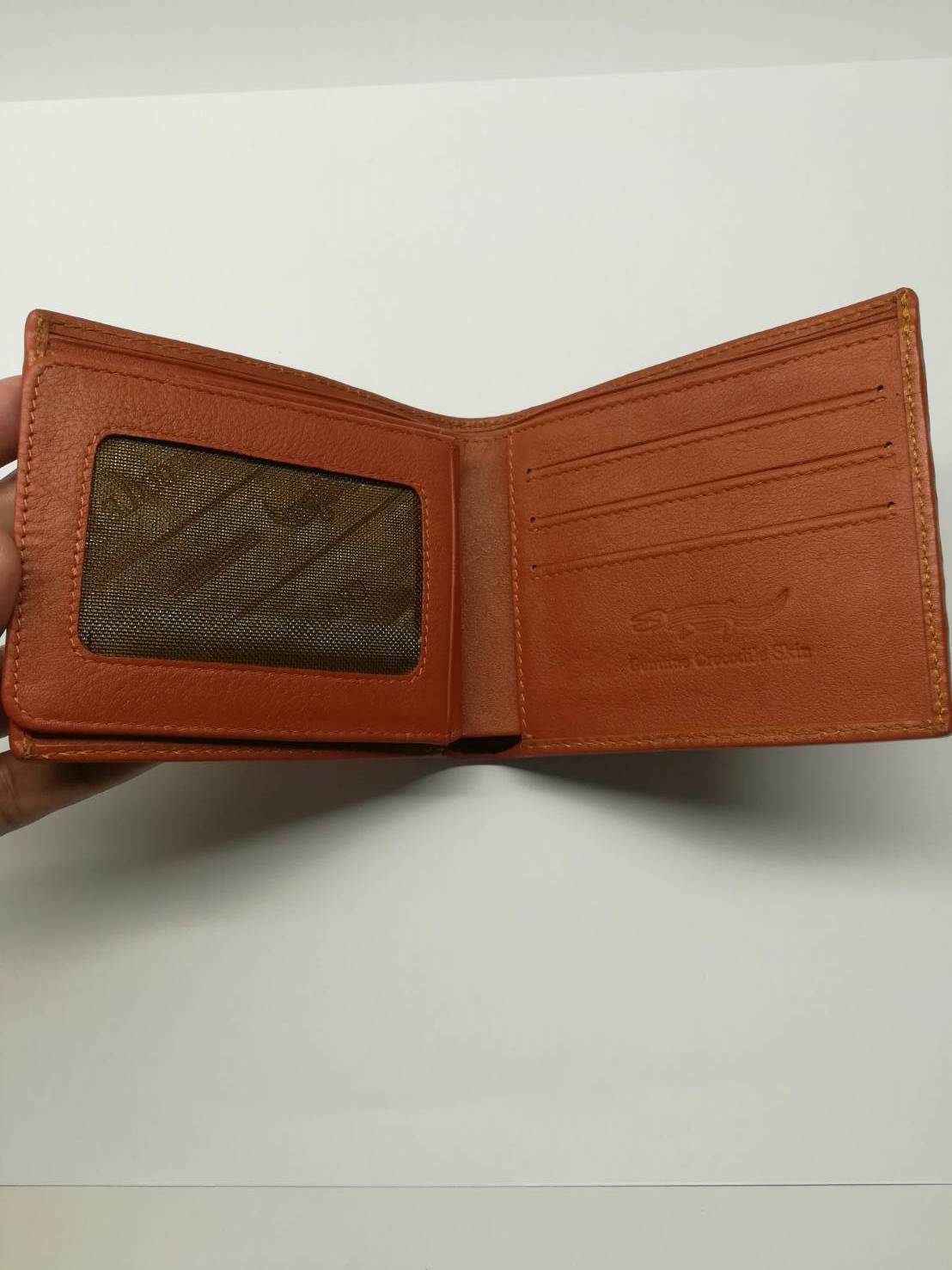 กระเป๋าหนังจระเข้แท้(กระดูกหัว) สีแทน