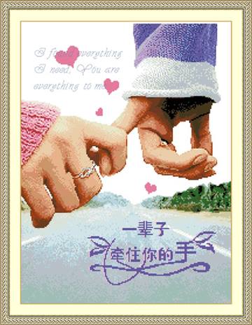 คู่บ่าวสาว ชุดปักครอสติช พิมพ์ลาย ครอสติสจีน งานฝีมือ DIY