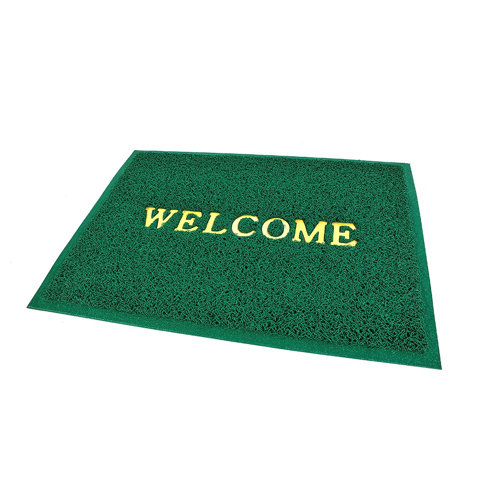 พรมปูพื้น พรมเช็ดเท้า พรมปูพื้น พรมภายนอก พรมดักฝุ่น WELCOME 50X70 เขียว HLS