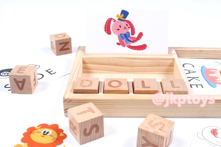 บัตรภาพสอนคำศัพท์ + ลูกเต๋าไม้ A-Z