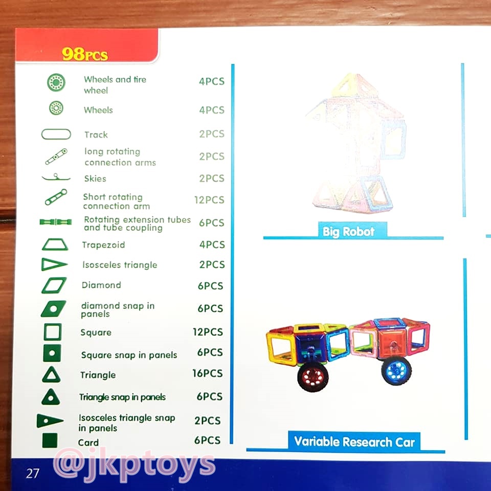 Magical Magnet ตัวต่อเเม่เหล็ก 98 ชิ้น