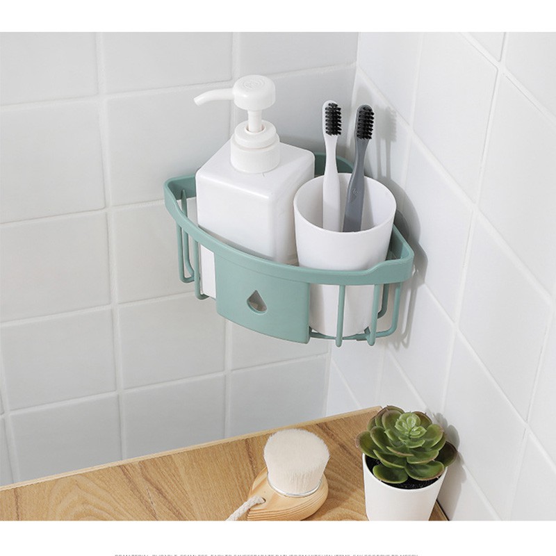 Bring2Home ชั้นวางของติดผนังห้องน้ำ ชั้นวางของสามเหลี่ยม