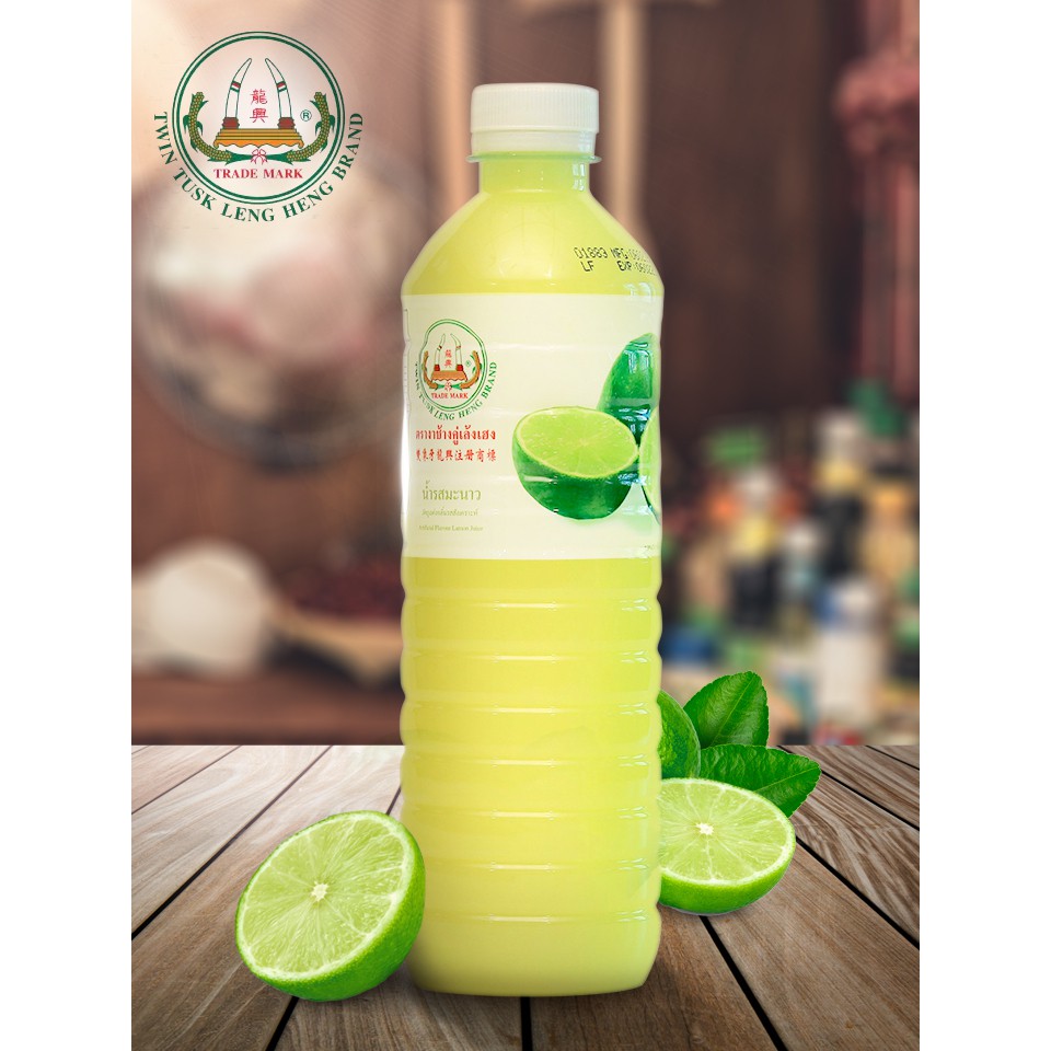 !!สินค้าขายดี!! งาช้างคู่เล้งเฮง น้ำรสมะนาว 600 มล. TWIN TUSK Leng Heng Artificial Lime Juice 600 ml.