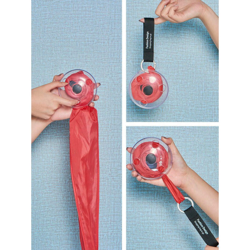 !!สินค้าขายดี!! Roll Up Shopping bag กระเป๋าผ้าพกพา กระเป๋าผ้าพับได้ หมุนเก็บได้ Environment Friendly Shopping Bag