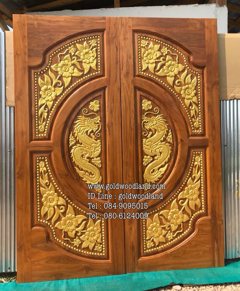 ประตูไม้สัก บานคู่ GBB - 28 (คลิกรายละเอียดที่รูป)