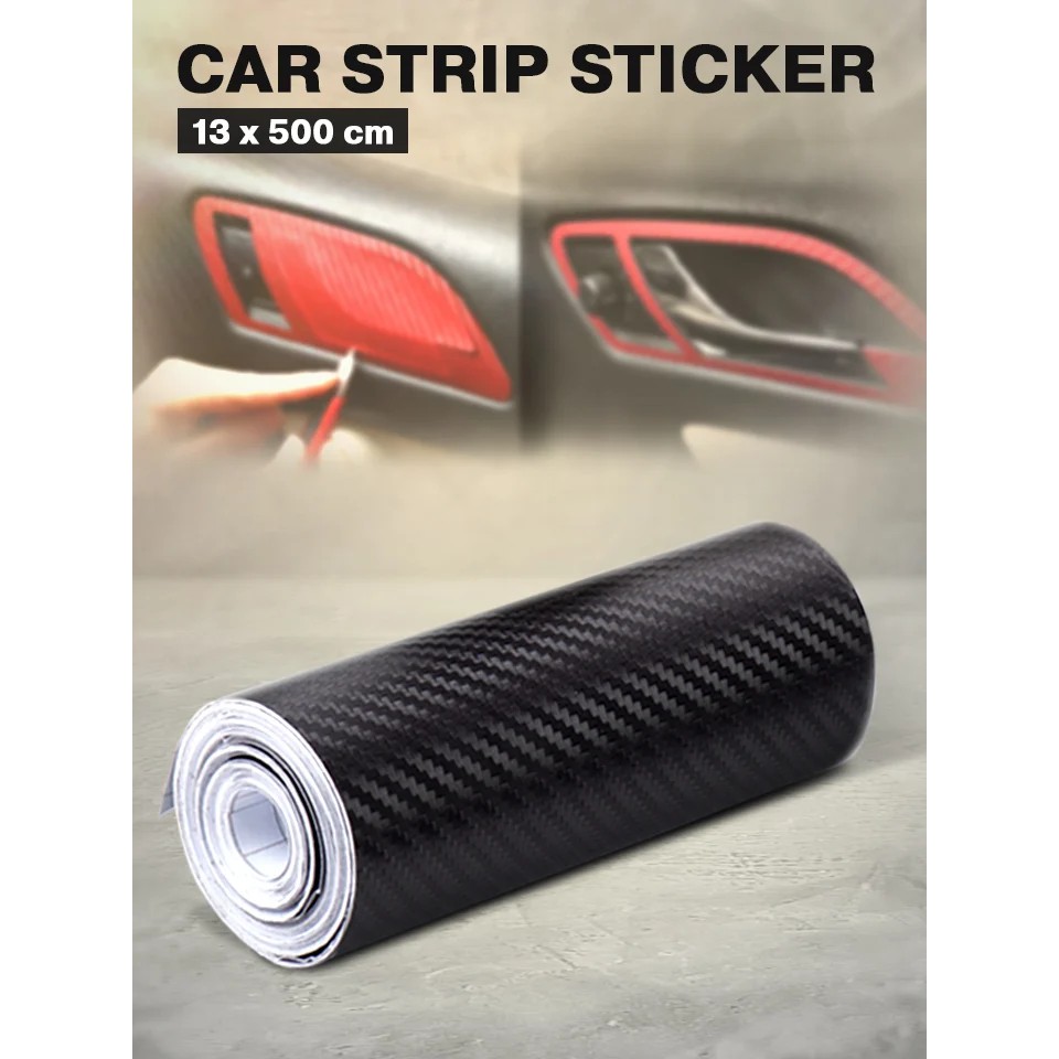 !!สินค้าขายดี!! สติ๊กเกอร์ฟิล์มไวนิลคาร์บอนไฟเบอร์ สำหรับรถยนต์ Car Strip Sticker