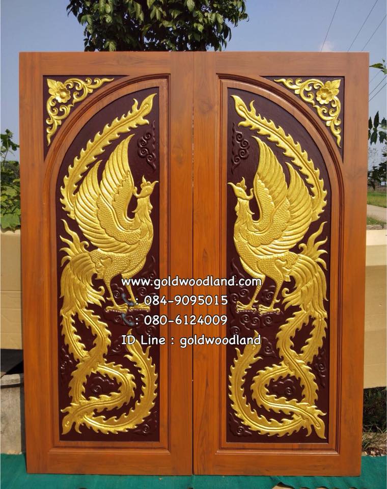 ประตูไม้สัก บานคู่ GBB - 41 (คลิกรายละเอียดที่รูป)