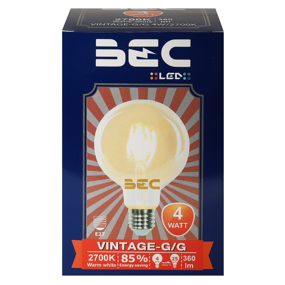 หลอด LED VINTAGE 4 วัตต์ E27 WARM WHITE BEC หลอดไฟภายในบ้านเอนกประสงค์