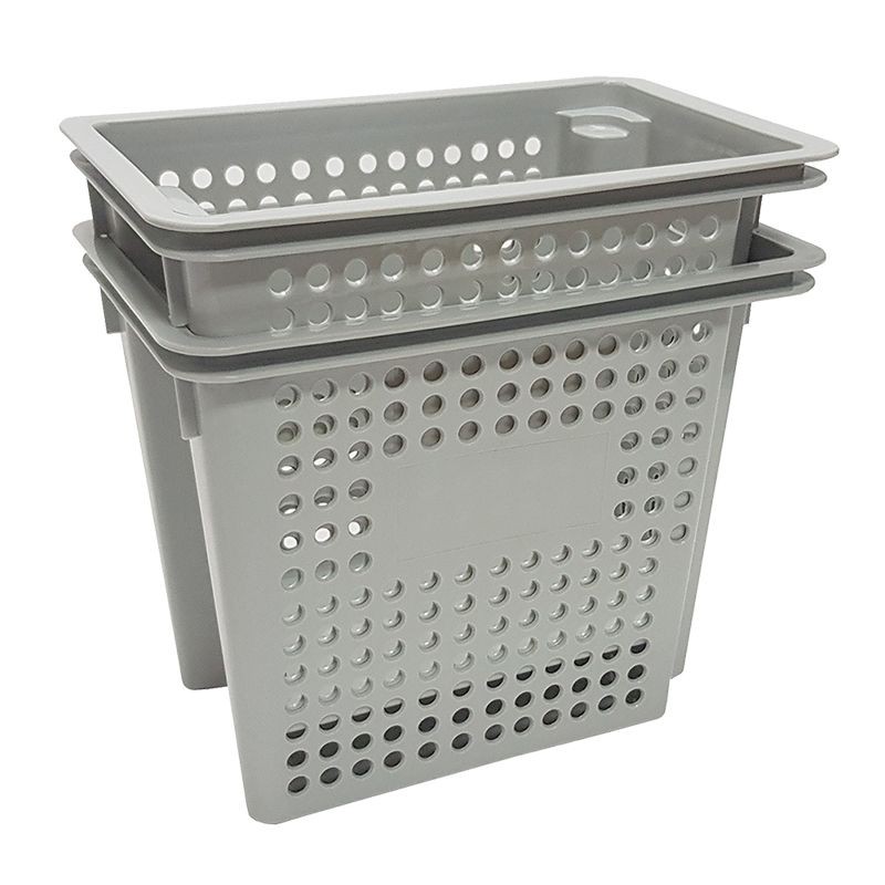 KASSA HOME ตะกร้าพลาสติกอเนกประสงค์ (ซ้อนได้) รุ่น API-5090S-A ขนาด 21.80 x 27 x 35.5 ซม. สีเทา