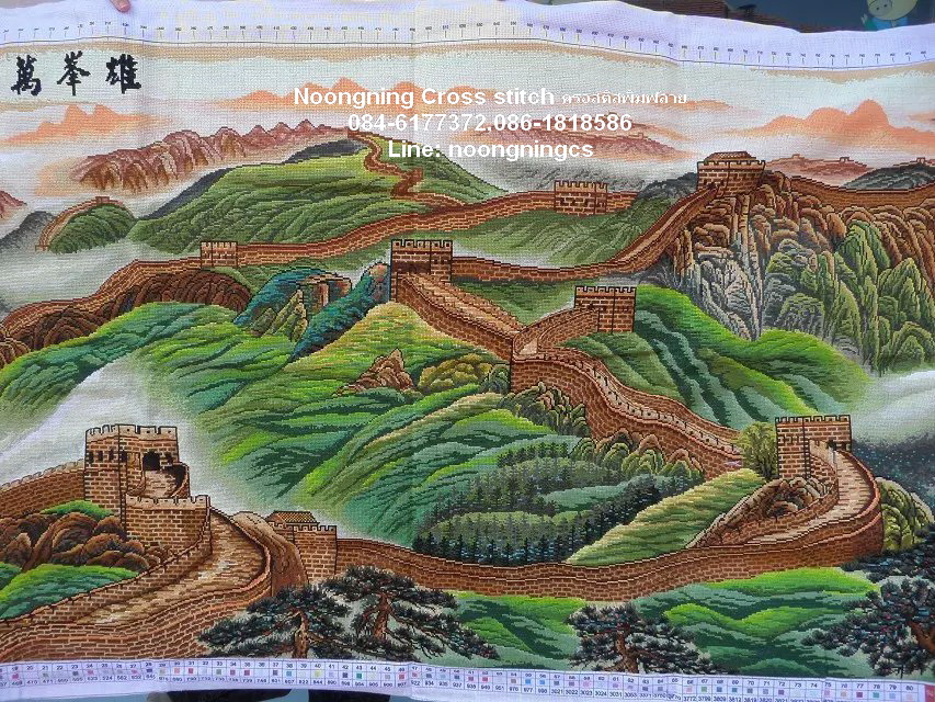 วิวบ้านริมธาร ชุดปักครอสติช พิมพ์ลาย ครอสติสจีน งานฝีมือ DIY