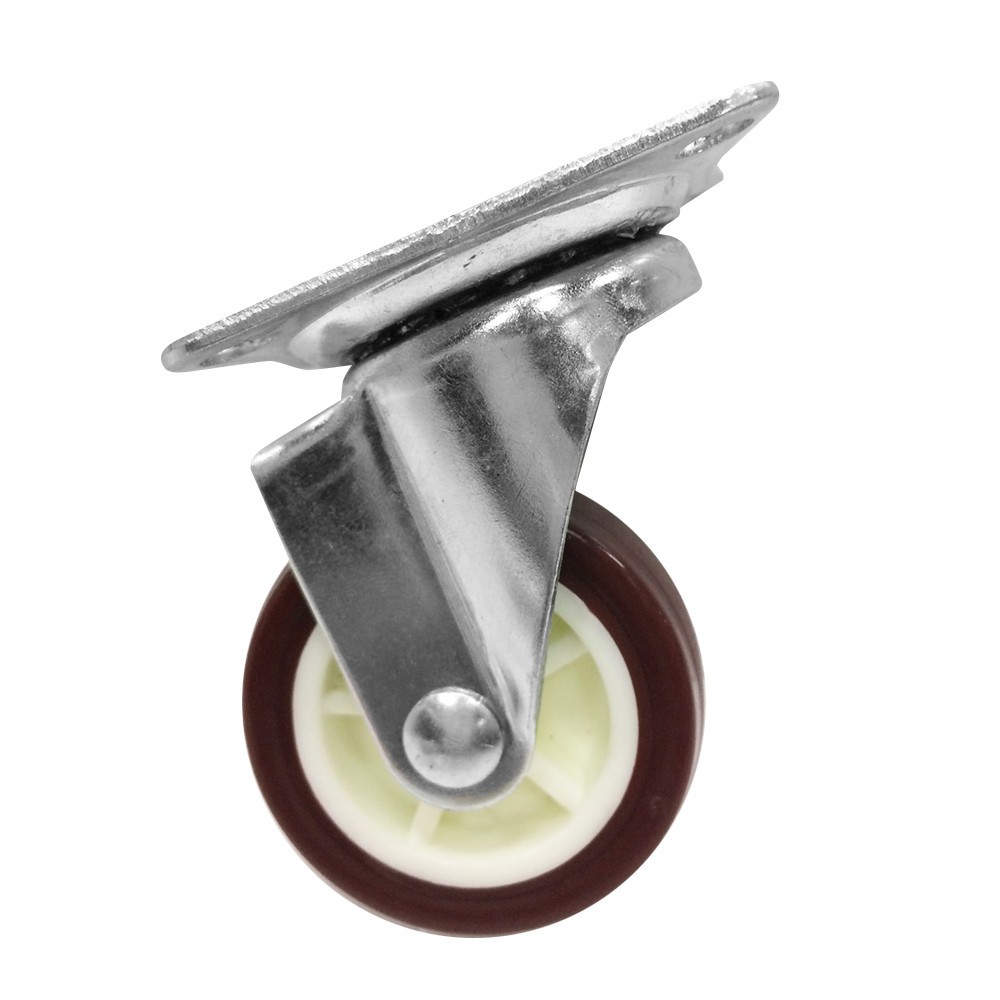 อะไหล่ เฟอร์นิเจอร์ ลูกล้อโพลียูรีเทน LEON แป้นหมุน 2 นิ้ว สีแดง PLATE ROTATE POLYURETHANE WHEEL LEON RED 2"