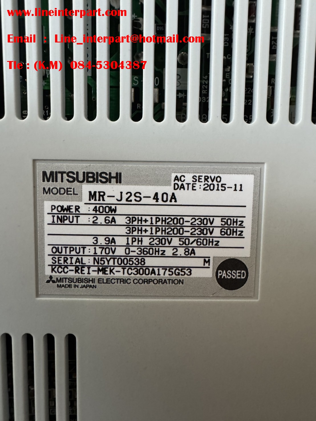 ราคาพิเศษ Servo Drives MR-J2S-40A