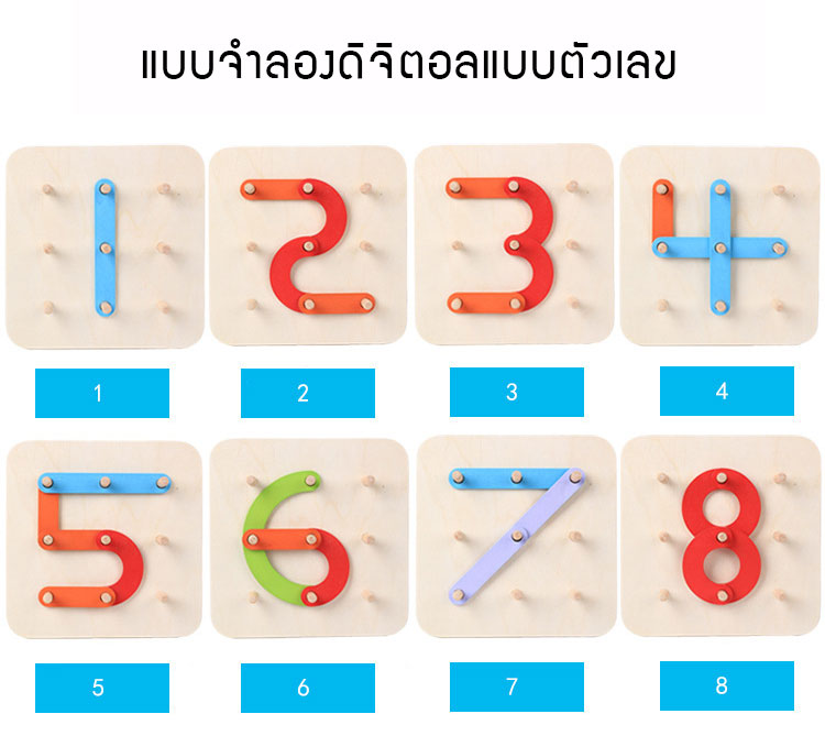 ของเล่นไม้มอนเตสซอรี่ เเผ่นเรียงไม้ต่อภาพ Wooden Alphabet & Number Assembly