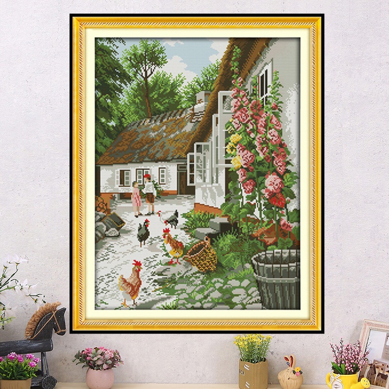 วิถีชาวนา ชุดปักครอสติส พิมพ์ลาย ครอสติสจีน งานฝีมือทำที่บ้าน DIY