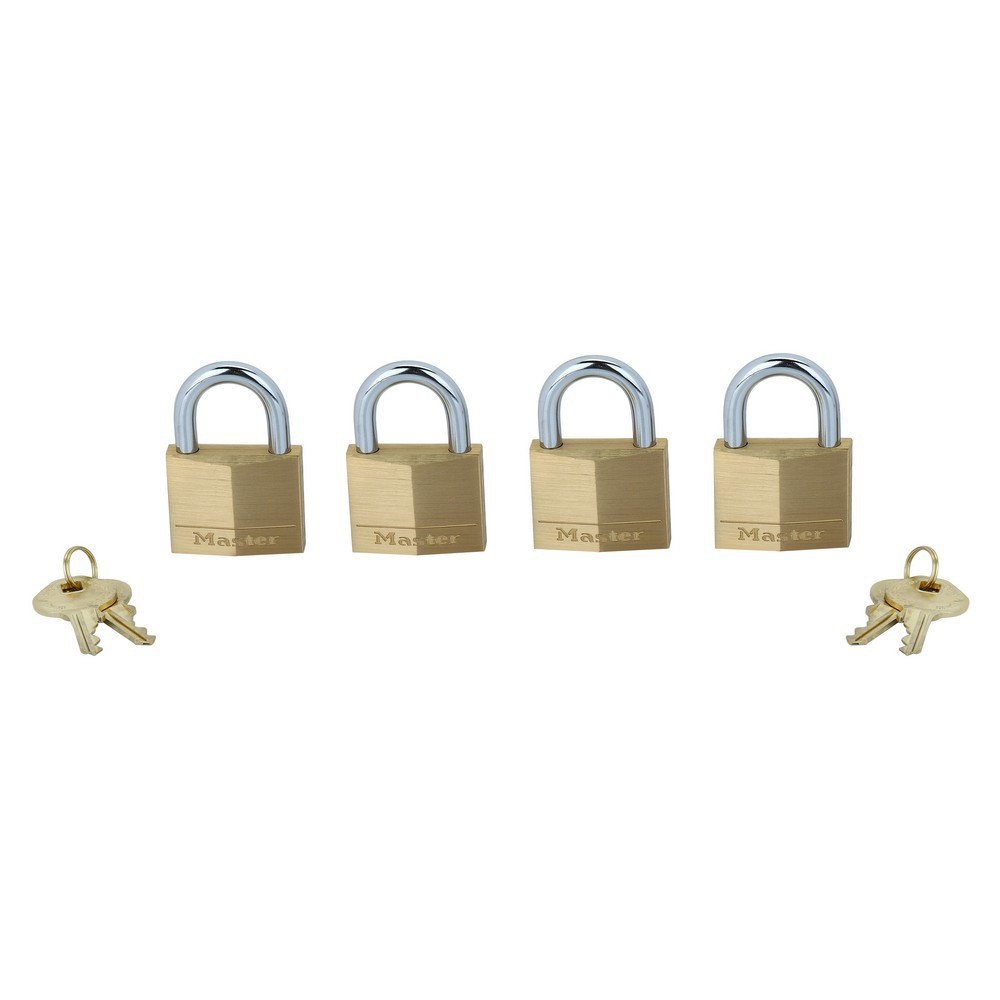 แม่กุญแจ กุญแจคล้อง กุญแจ กุญแจ MASTER LOCK 140EURQ 40MM สีทอง 4ตัว/ชุด