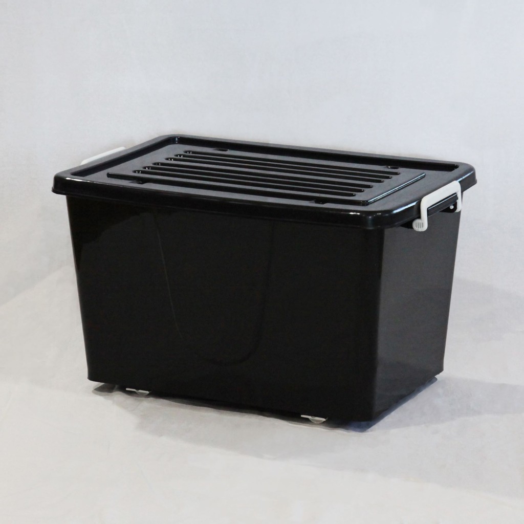 กล่องพลาสติกมีล้อ ลังพลาสติก ขนาด 100 ลิตร (No.303 สีดำ)