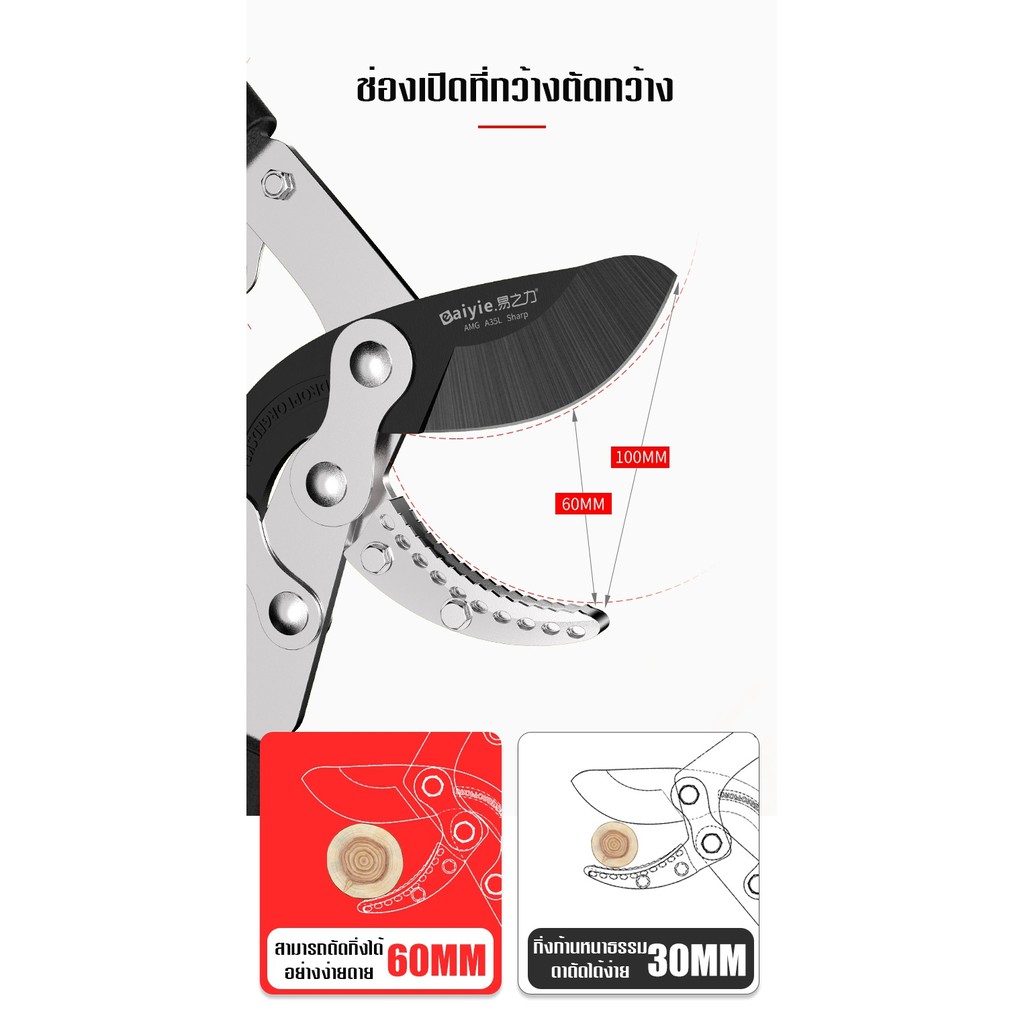 กรรไกรตัดแต่งกิ่งต้นไม้ กรรไกรตัดแต่งสวนผลไม้ เครื่องมือสวน กรรไกรตัดกิ่งขนาดใหญ่