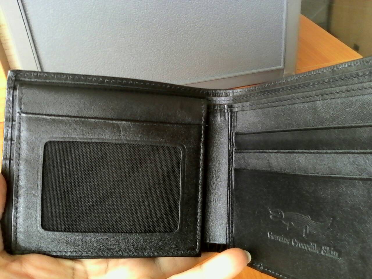 กระเป๋าหนังจระเข้แท้(หนังท้อง) สีดำ