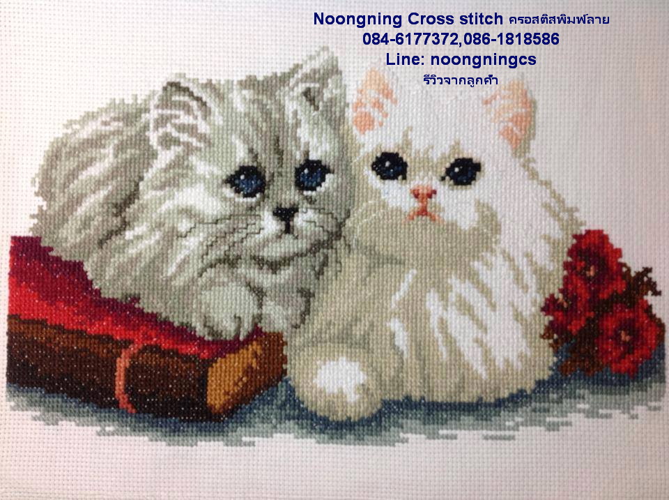 นกกระเรียน เรือใบ ชุดปักครอสติส พิมพ์ลาย ครอสติสจีน งานฝีมือทำที่บ้าน DIY