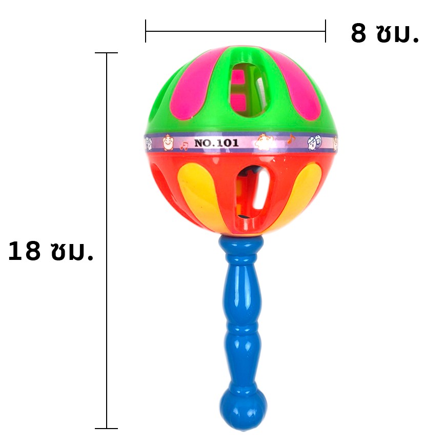 THETOY ของเล่นเด็ก เขย่ามือมีด้าม มี 8 แบบ ขนาด ก.7* ย.7* ส.20 ซม. เครื่องดนตรี