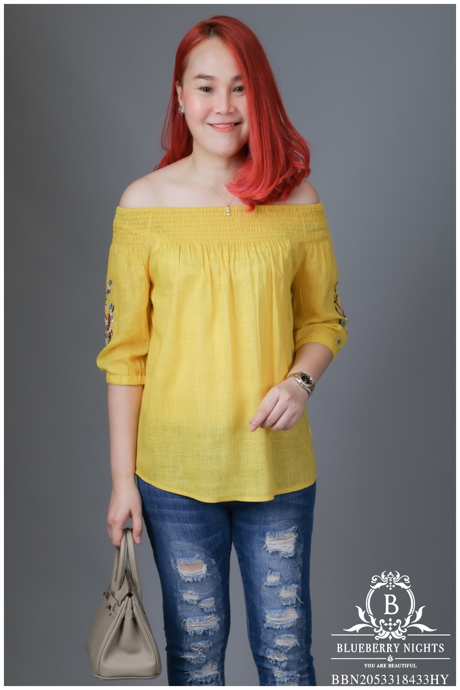 SaLe++#Blueberry Nights B3436**พรีเมี่ยมเสื้อทีเชิ้ต 2-สไตล์ คอตต้อนเบลนด์สีพื้นปักลายคลาสสิค คอลเลคชั่นสุดหรู สไตล์บลูเบอร์รี่ไนท์ ผ้าคอตต้อนผสมลินินเกรดพรีเมี่ยม ผ้าเนื้อดีมากสัมผัสนุ่มเบาใส่สบายค่ะ แพทเทิร์นเสื้อทีเชิ้ตคอยางยืดอิลาสติก ใส่ได้2สไตล์ แบบ