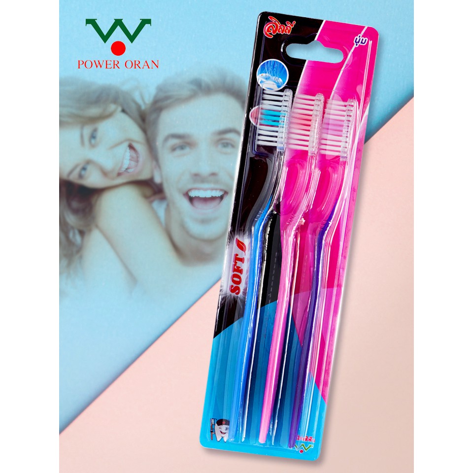 !!สินค้าขายดี!! LILY เซ็ตแปรงสีฟัน 3 ด้าม/เซ็ต LILY Toothbrush Set
