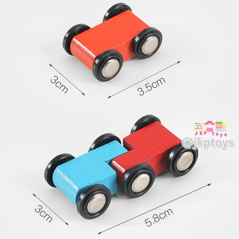 ของเล่นไม้เสริมพัฒนาการ ของเล่นไม้เสิรมทักษะ รถรางไม้สไลเดอร์ 7 ชั้น (สูง 43 ซม)