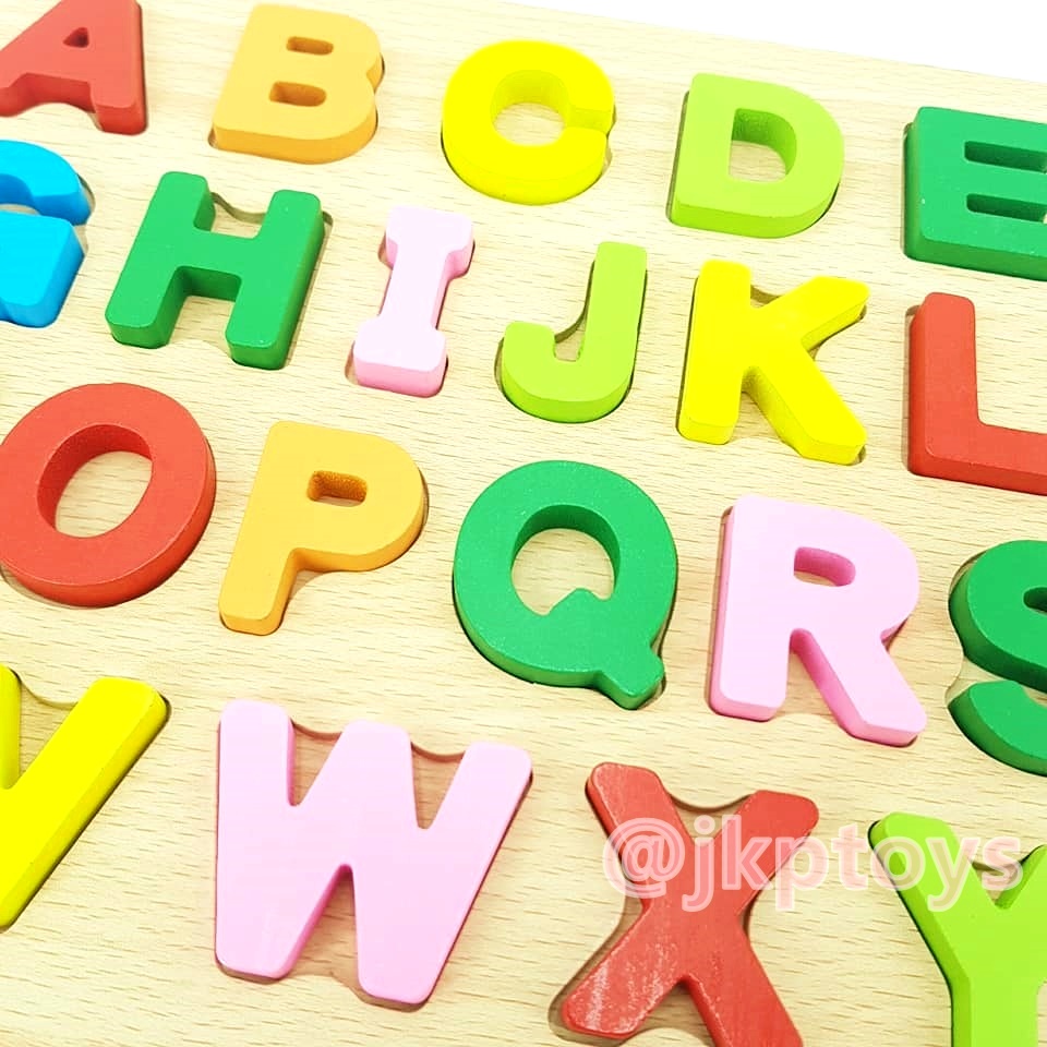 ของเล่นเสริมพัฒนาการ ของเล่นไม้ ชุดกระดานนูน A-Z