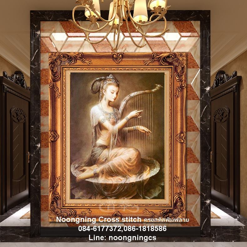 เครื่องดนตรี ชุดปักครอสติส พิมพ์ลาย ครอสติสจีน งานฝีมือทำที่บ้าน DIY