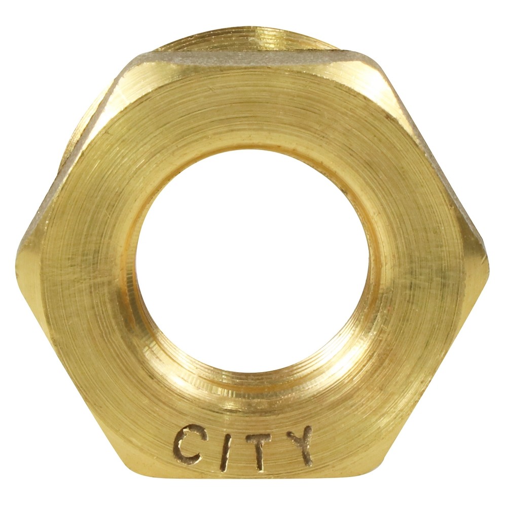 ท่อประปา ข้อต่อ ท่อน้ำ ท่อPVC ข้อต่อลดเหลี่ยมทองเหลือง CITY 1X1/2 นิ้ว REDUCING BRASS SOCKET CITY 1X1/2"