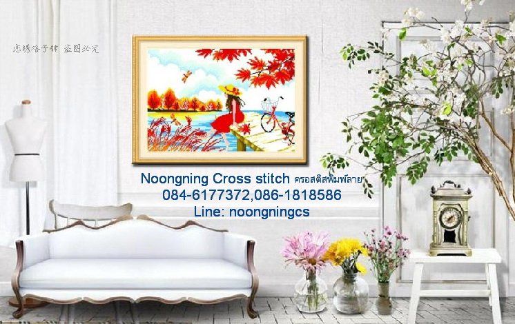 คู่บ่าวสาว ชุดปักครอสติส พิมพ์ลาย ครอสติสจีน งานฝีมือทำที่บ้าน DIY