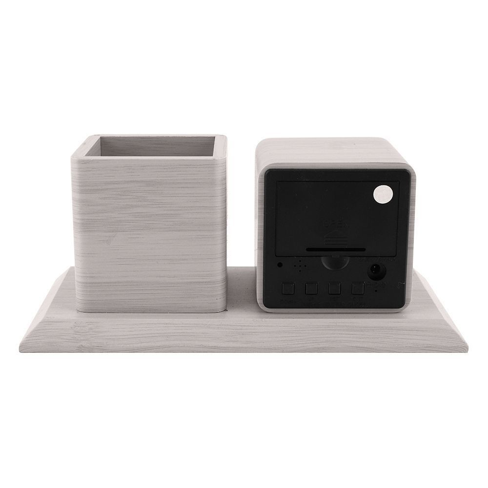 นาฬิกาตั้งโต๊ะ LED HOME LIVING STYLE PEN 18X10 ซม. สีเทา นาฬิกา