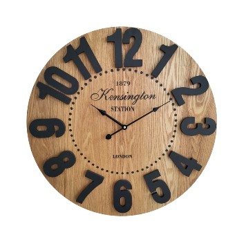 KH นาฬิกาไม้แขวนผนังวินเทจ 24 นิ้ว ขนาด 60 x 4.5 x 60 ซม. สีน้ำตาล - ดำ Arcadia รุ่น B0151 VINTAGE