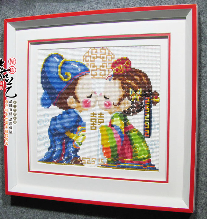 ชาวบ้านคนจีน ครอสติสคริสตัล Diamond painting โมเสก ภาพติดเพชร งานฝีมือ DIY