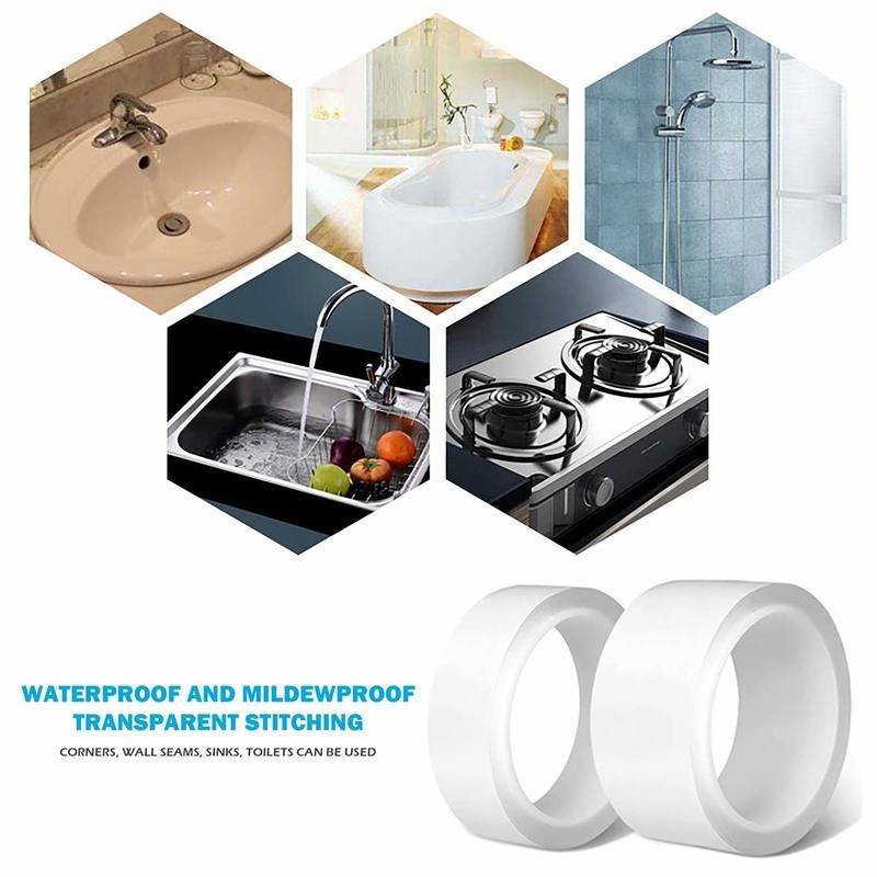 เทปกาวแปะกันรั่ว กันน้ำซึม ปะรอยแตกร้าว กาวอุดรอยรั่ว อุดรอยร้าว เทปกาวซิลิโคนใส กาวกันน้ำ สำหรับห้องครัว ห้องน้ำ