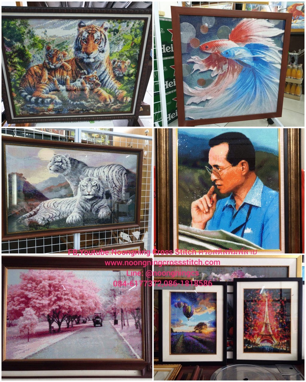 นกยูงคู่มงคล ครอสติสคริสตัล Diamond painting โมเสก ภาพติดเพชร งานฝีมือทำที่บ้าน DIY