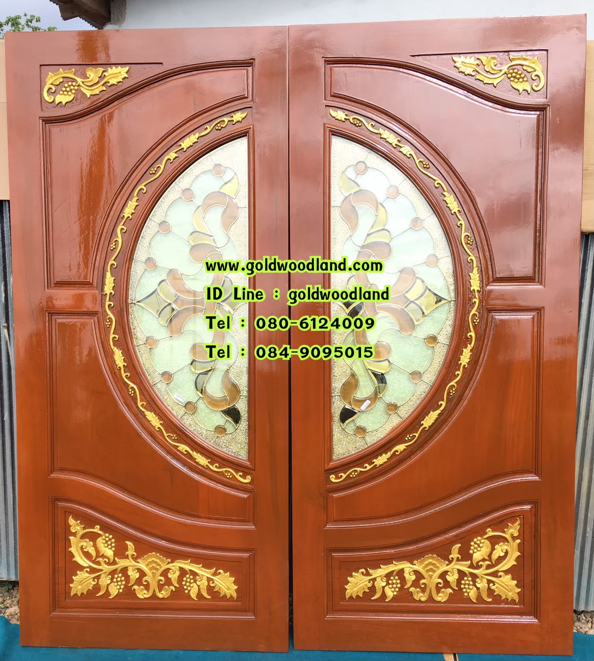 ประตูบ้านไม้สัก GBBB - 233