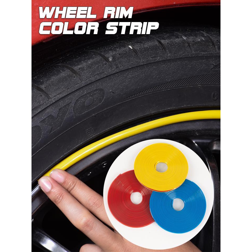 !!สินค้าขายดี!! สติ๊กเกอร์แต่งล้อรถยนต์ สติ๊กเกอร์ติดล้อรถ Wheel Rim Color Strip