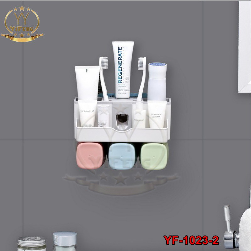 ที่ใส่แปรงฟัน พร้อมช่องใส่ของ+แก้วน้ำ 3 ใบ ( YF-1023-2 )