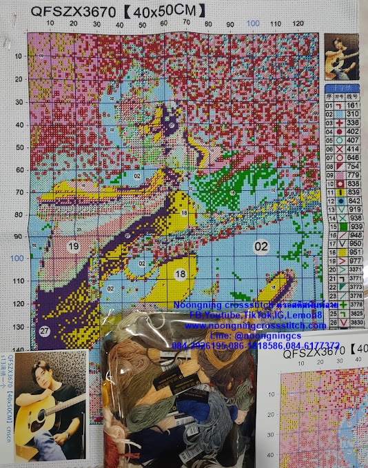 ครอสติส สั่งทํา 40x50ซม รูปดาราที่ชอบ ชุดปักครอสติส พิมพ์ลาย ครอสติสจีน งานฝีมือทำที่บ้าน DIY