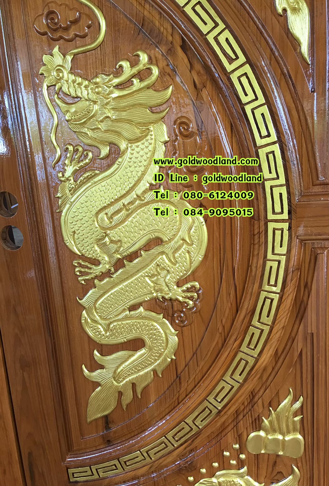 ประตูบ้านไม้สัก GBBB - 238