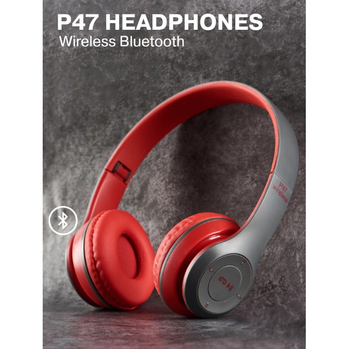 !!สินค้าขายดี!! หูฟังบลูทูธแบบครอบ ไร้สาย P47 Wireless Bluetooth Headphones