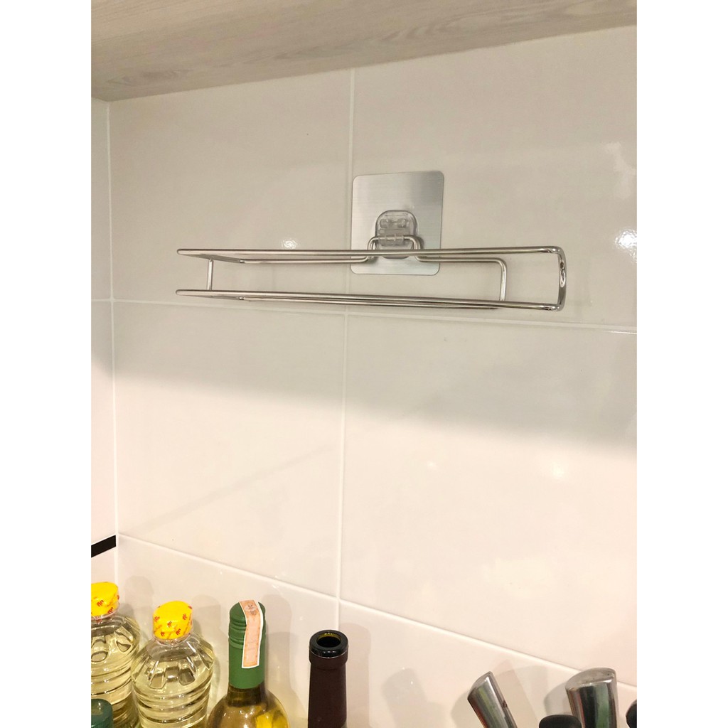 【สุดฮอตที่ทุกบ้านต้องมี】 ที่แขวนทิชชู่ม้วนใหญ่ โดยไม่ต้องเจาะผนัง ประหยัดพื้นที่ ที่แขวนทิชชู่ห้องครัว ติดผนัง