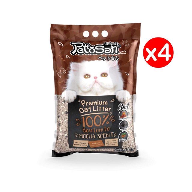 •ส่งฟรี• PettoSan เพ็ทโตะซัง ทรายภูเขาไฟ 6 ลิตรx4 ถุง กลิ่นมอคค่า