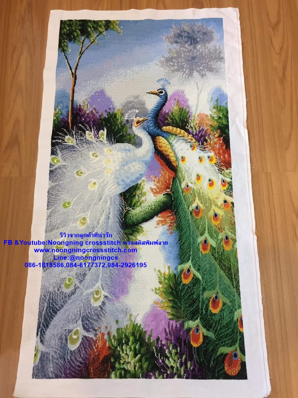 ปลากัดคู่ ชุดปักครอสติส พิมพ์ลาย ครอสติสจีน งานฝีมือทำที่บ้าน DIY