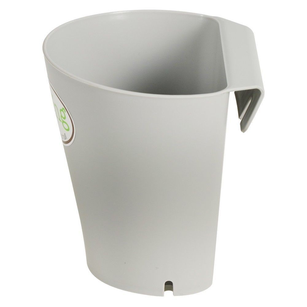 กระถางพลาสติก SPRING 13 ซม. สีเทา PLANT POT SPRING PE PLASTIC 13CM GREY
