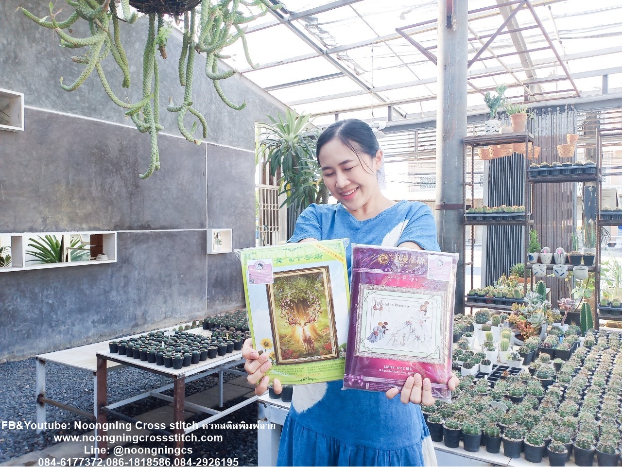 ม้า8ตัว มงคล ชุดปักครอสติส พิมพ์ลาย ครอสติสจีน งานฝีมือทำที่บ้าน DIY