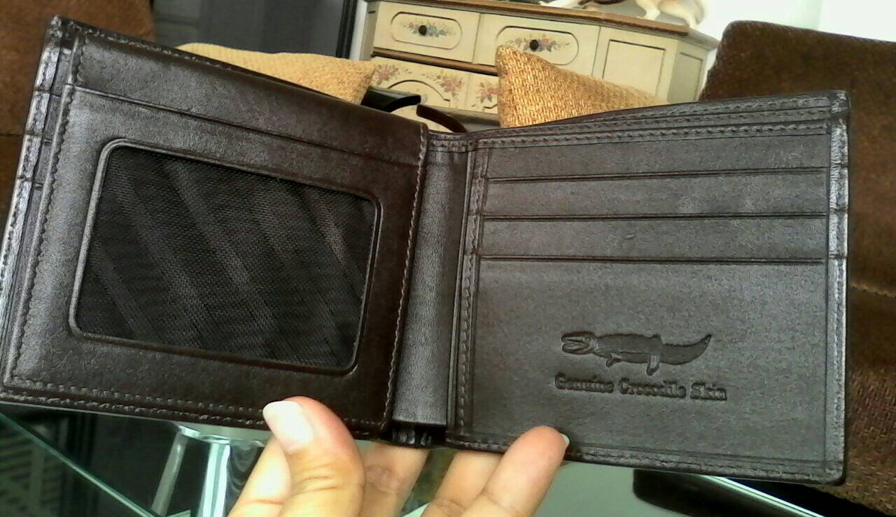 กระเป๋าหนังจระเข้แท้ (กระดูกหัว)สีแทน