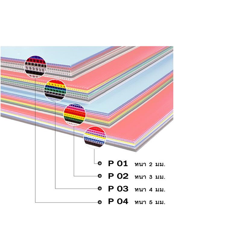 PGแผ่นพลาสติกลูกฟูก(ฟิวเจอร์บอร์ด,PP Board)ขาว A4 (2X21X29.7) แพ็ค 20 แผ่น